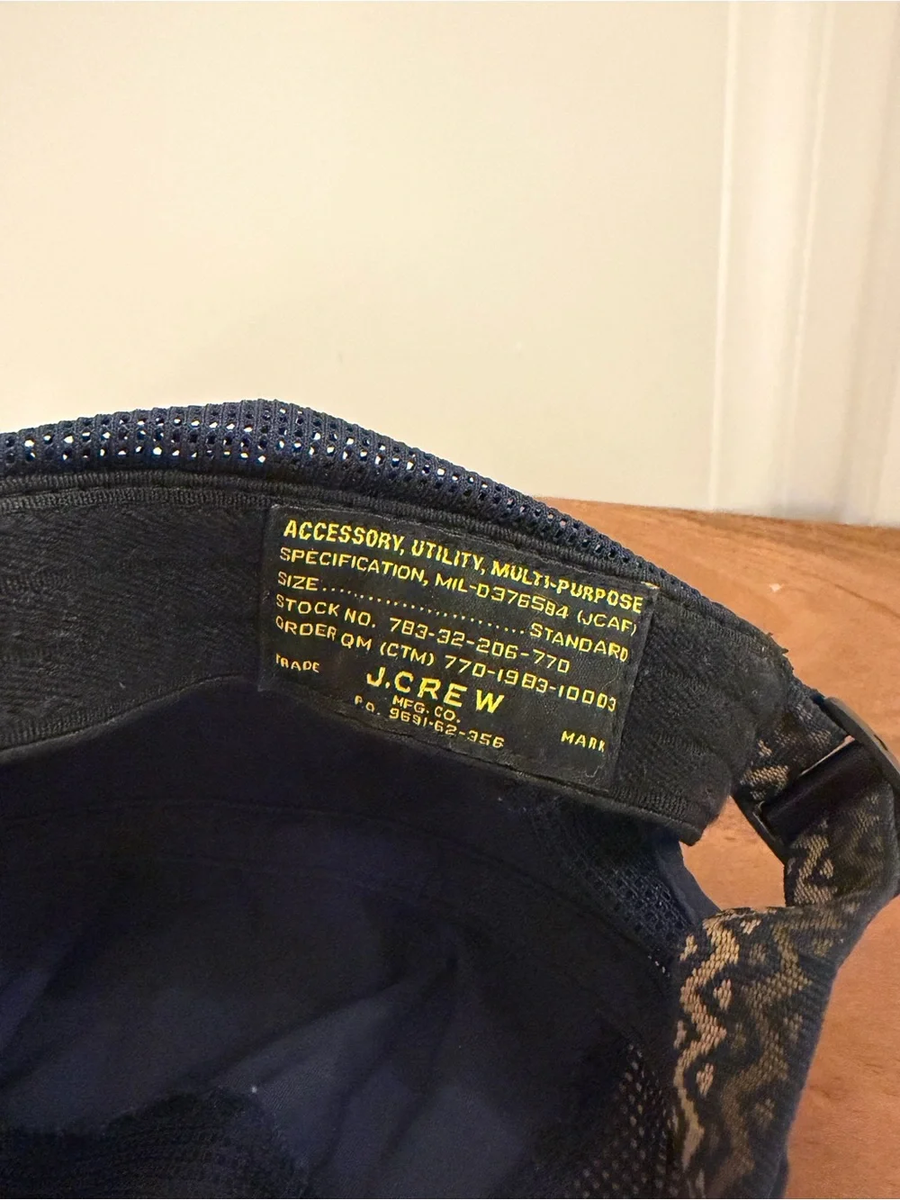 J.Crew Standard Hat Navy Mesh Performance Utility Adjustable Cap